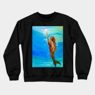 Fantasy Mermaid Swims Towards the Light Crewneck Sweatshirt